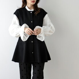 【半額クーポン対象】フリル キャンディースリーブ プリーツ バンドカラー タックシャツ 長袖 トップス ワイド ゆったり メール便 夏秋 2025秋冬 【atp307-355】【即納：1-5営業日】【送料無料】ユ込3