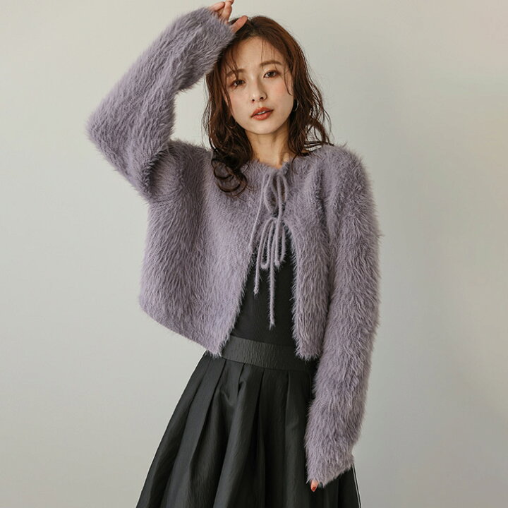 楽天市場】【25AW×半額クーポン】カーディガン シャギーニット 前後  