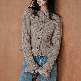 【半額クーポン対象】ニット リブ フリル ショート丈 大人かわいい フェミニン スタイルアップ レディース 2026春夏新作【aotaw25-1793】【即納：1-5営業日】【送料無料】宅込