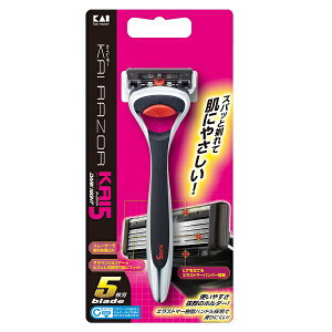 送料無料 KAI RAZOR KAI5 ホルダー ダークナイト 3個 5枚刃カミソリ