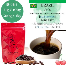 【ブラジル イパネマ農園 ブルーエディション チェリー ＊11g /100g /500g /1kg 】イパネマ農園 リオヴェルデ B66 Cherry チェリー コーヒー豆 スペシャルティコーヒー 自家焙煎豆 100g ブラジル コーヒー ギフト プレゼント 奈良 オリジナル 珈琲