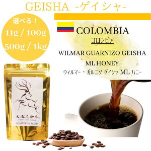 【コロンビア ウィルマー・ガルニソ ゲイシャ ハニー*11g / 100g / 500g / 1kg 】 コーヒー豆 スペシャルティコーヒー 自家焙煎豆 11g / 100g / 500g / 1kg コロンビア ゲイシャ ウィルマー・ガルニ