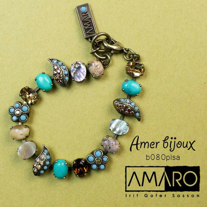 楽天市場】AMARO アマーロ ターコイズ 花 リーフ ブレスレット 