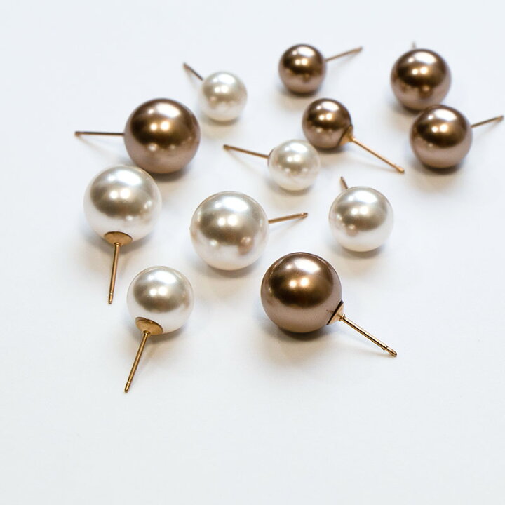 楽天市場】【選べるサイズと色】 パール ピアス / Swarovski スワロ 