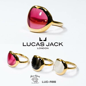 【OUT LET】LUCAS JACK london ルーカス ジャック / リング 指輪 / 24Kメッキ アクリル ニッケルフリー /　ゴールド / チャコール グレー ブラック ホワイト 乳白色 ピンク / luc-r86 / Amer Bijoux
