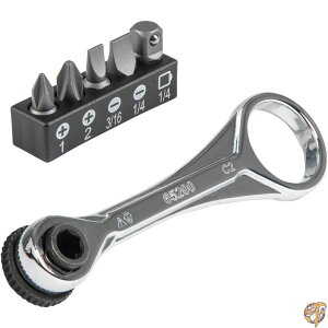 y1000~N[|25`zKlein Tools 65200 Ratchet Set, 5-Piece Mini Set with Phillips, Slotted, and Adapter for Other Socket Sizes, For Tight Spaces