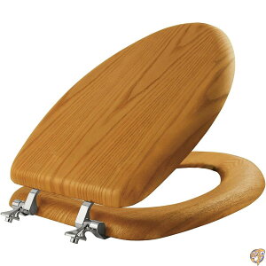 Bemis Elongated Toilet Seat Oak Chrome Hinges by Ace Trading-Bemis 2 [sAi]