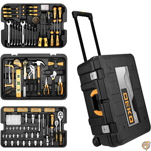 DEKOPRO 258 Piece Tool Kit with Rolling Box Socket Wrench Hand Set Mechanic Case Trolley PortableDEKOPRO 258 Piece Tool Kit with Rolling Box Socket Wrench Hand Set Mechanic Case Trolley Portable