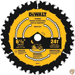 y|Cg3{2028ԁzCircular Saw Blade, Tungsten Carbide, 24 Teeth, 6-1/2-In. DWA161224