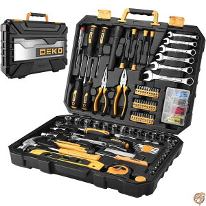 �y5���ő�1500�~�N�[�|���zDEKOPRO 208 Piece Tool Set,General Household Hand Kit with Plastic Toolbox Storage Case 141�m���s�A���n