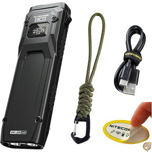 Nitecore EDC23 EDC�t���b�V�����C�g 2500���[���� �E���g���X���� �t���b�g�`�� USB-C �[�d�� �}���[�d �f�W�^��OLED�f�B�X�v���C�t�� ���J�j�J�����b�N�X�C�b�`