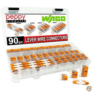 WAGO 221 ���o�[�i�b�g 90�� �R���p�N�g�X�v���C�V���O���C���R�l�N�^�[�l�ߍ��킹�P�[�X�t (25x) 221-2401�A(25x) 221-412�A(25x) 221-413�A(15x) 221-415
