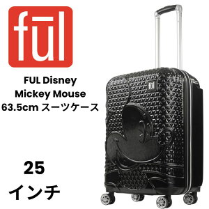 FUL �X�[�c�P�[�X �f�B�Y�j�[ �~�b�L�[�}�E�X 25�C���` (��63.5cm)���[�����O���Q�[�W �X�s�i�[ �E�B�[���t�� �n�[�h �L�����[�P�[�X �g�����N �u���b�N Black Disney Mickey Mouse