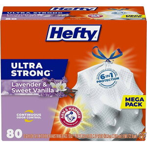 �y�N�[�|���z�M���zHefty Ultra Strong Trash Bags (Lavender Sweet Vanilla, Tall Kitchen Drawstring, 13 Gallon, 80 Count) by
