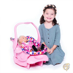 【20名様888円クーポン配信】人形用 おもちゃのカーシート ベビードールキャリア 衝突試験済みの安全ラッチシステム、洗濯機で洗えるカバーでお手入れ簡単 5点式ハーネス付き 30cmから55cmの