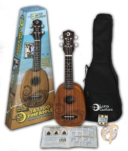 【1000円/500円クーポン配信中】マホガニーソプラノパイナップルウクレレパック Luna Guitars UKETATTOO タトゥーデザイン 送料無料