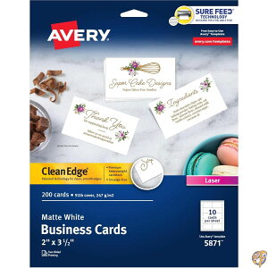 �y�ő�1000�~�N�[�|���zClean Edge Laser Business Cards, 2 x 3 1/2, White, 10/Sheet, 200/Pack (���s�A���i)