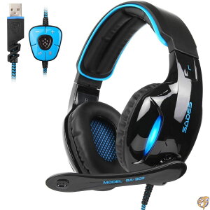�y�ő�1000�~�N�[�|���z�Q�[�~���O�w�b�h�Z�b�g SADES SA902 7.1 USB Surround Sound PC Headsets Over-Ear Gaming Headphones with Microphone LED Light 141�m���s�A���n