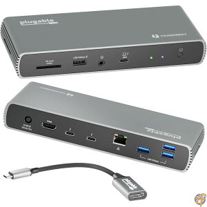 Plugable Thunderbolt 4 hbLOXe[V 100W zXg[dΉ F |[gx3 fA 4K ܂̓VO 8K j^\Ή 2.5GbpsC[Tlbgx1 USB|[gx4 SDJ[h[_[AI[fBI|[