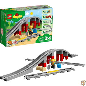 LEGO DUPLO Town Train Bridge and Tracks 10872 Building Kit (26 Piece), Multicolor