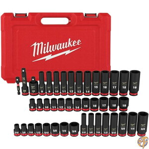 Milwaukee 49-66-7009 43PC SHOCKWAVE Impact Duty 3/8 Drive SAE & Metric Deep 6 Point Socket Set