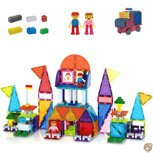 y|Cg3{2028ԁzPicassoTiles 333pcs Magnetic Brick Tile and Combo Set, Action Figures included, Building Blocks STEM Toys, Educational Montessori Preschool Toddler classroom learning toys, Kids activity