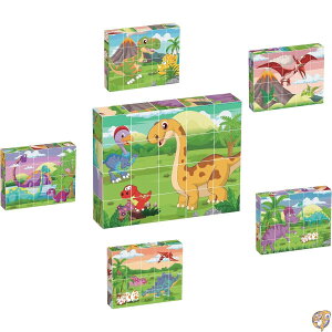 y|Cg3{4&5zPicassoTiles 20 pcs Magnetic Cube Puzzle 6-in-1 Dinosaur Theme Pattern Magnet Brain Teaser Building Cubes 120 Pictures Toy Set Kids Ages 6 & Up Preschool Children Promote Problem Solving Skills PMC23