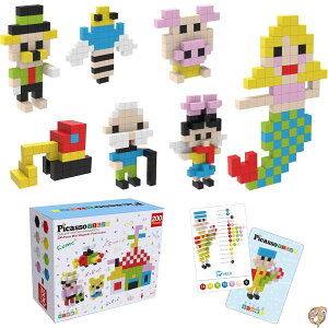 y|Cg3{2028ԁzPicassoTiles 0.5h Pixel Magnetic Puzzle Cube 200 Piece Mix & Match Cubes Sensory Toys STEAM Education Learning Building Block Magnets Children Construction Toy Set Stacking Magnet Creative Kit PMC200