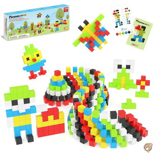 y|Cg3{2028ԁzPicassoTiles 0.5h Pixel Magnetic Puzzle Cube 100 Piece Mix & Match Cubes Sensory Toys STEAM Education Learning Building Block Magnets Children Construction Toy Set Stacking Magnet Creative Kit PMC100