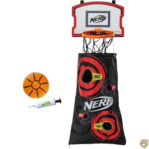 y20l888~N[|zMzNERF Basketball Hoop Hamper - Laundry Layup Over The Door Basket + Shooting Target Mini Set