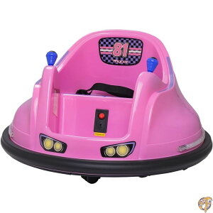 y8888~N[|20lzFlybar FunPark 6V Bumper Car for Toddlers, Electric Toddler Ride On Toys Kids, Baby, Ages 1.5-4 Years, LED Lights, 360 Degree Spin, Supports up to 66 pounds (No Remote), Large, 6v Pink/Purple
