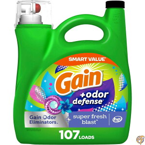 �y�N�[�|���z�M���zGain + Odor Defense Liquid Laundry Detergent Super Fresh Blast Scent 154 fl oz 107 Loads HE Compatible