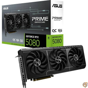SFF-Ready ASUS Prime GeForce RTX 5080 OC�G�f�B�V���� 16GB GDDR7 �O���t�B�b�N�X�J�[�h (PCIe 5.0�A16GB GDDR7�AHDMI/DP 2.1�A2.5�X���b�g�AAxial-tech�t�@���A�x�C�p�[�`�����o�[�A�f���A��BIOS)�B