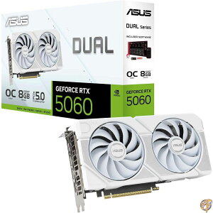 ASUS Dual GeForce RTX 5060 8GB GDDR7 �z���C�g�G�f�B�V���� (PCIe 5.0�A8GB GDDR7�ADLSS 4�AHDMI 2.1b�ADisplayPort 2.1b�A2.5�X���b�g�AAxial-tech�t�@���f�U�C���A0dB�e�N�m���W�[�A�f���A��BIOS�Ȃ�)�B