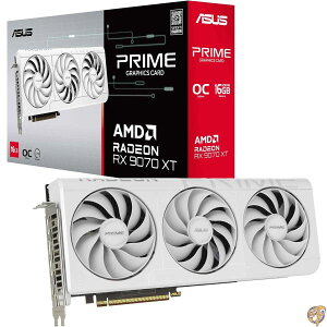�y�N�[�|���z�M���zASUS Prime Radeon RX 9070 XT �z���C�g OC Edition �O���t�B�b�N�X�J�[�h (PCIe 5.0�AHDMI/DP 2.1�A2.5�X���b�g�f�U�C���Aaxialtech�t�@���A�f���A���{�[���t�@���x�A�����O�A�f���A��BIOS�AA
