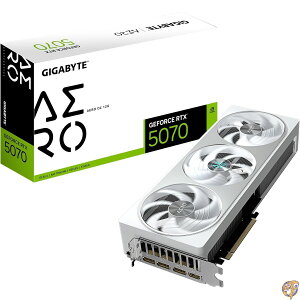GIGABYTE GeForce RTX 5070 AERO OC 12G �O���t�B�b�N�X�J�[�h�A12GB 192�r�b�gGDDR7�APCIe 5.0�AWINDFORCE��p�V�X�e���AGV-N5070AERO OC-12GD �r�f�I�J�[�h�B