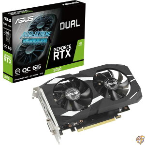 ASUS Dual NVIDIA GeForce RTX 3050 6GB OC�G�f�B�V���� �Q�[�~���O�O���t�B�b�N�X�J�[�h - PCIe 4.0 GDDR6������ HDMI 2.1 DisplayPort 1.4a 2�X���b�g�f�U�C�� Axial-tech �t�@���f�U�C�� 0dB�e�N�m���W�[ �X�`�[���u��