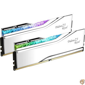 【最大2026円クーポン配信中】G.SKILL Trident Z5 ロイヤルシリーズ (Intel XMP 3.0) DDR5 RAM 32GB (2x16GB) 6400MT/s CL32-39-39-102 1.40V デスクトップコンピュータメモリ UDIMM - シルバー (F5-6400J3239G16GX2-TR5S)