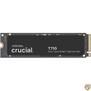 Crucial T710 4TB SSD NVMe M.2 PCIe 5.0 x4 Gen5 �ǂݎ��/�������ݑ��x �ő�14,500/13,800MB/�b �m�[�g�p�\�R��&�f�X�N�g�b�v(PC)�Ή� TLC NAND �\���b�h�X�e�[�g�h���C�u - CT4000T710SSD8-01