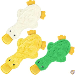 Best Pet Supplies Crinkle Dog Toy for Small, Medium, and Large Breeds, Cute No Stuffing Duck with Soft Squeaker, Fun Indoor Puppies Senior Pups, Plush Mess Chew Play - PT331-333-336T