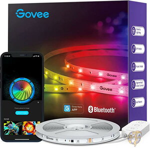 Govee �S�[���F �C���e���A�Ɩ�LED �X�g���b�v ���C�g �R�[�h�t���d�� �Q�[�~���O���[�� RGBIC H617A