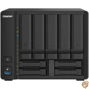QNAP(�L���[�i�b�v) TS-932PX 2.5GbE�Ή��|�[�g��10GbE SFP+�|�[�g�𓋍� QTS���� 5��3.5�C���`�x�C��4��2.5�C���`�x�C��������n�C�u���b�h�x�C�\����SMB�� NAS
