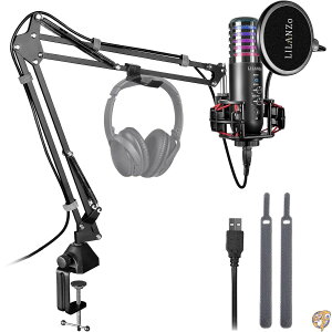 LILANZo �Q�[�~���O�}�C�N �R���f���T�[�}�C�N USB�}�C�N PC �}�C�N �P��w���� �}�C�N�Z�b�g �}�C�N�A�[�� RGB���C�g Skype ���y���� �^�� ������ YOUTUBE �Q�[������ �ݑ�Ζ� Windows Mac PS4�Ή� �yMute