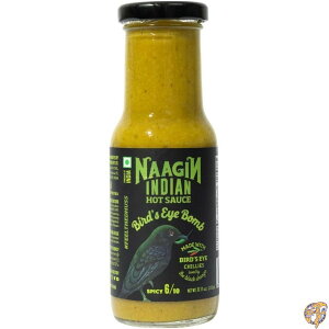�y�ő�2000�~�N�[�|��15���zNAAGIN Indian Hot Sauce - Birds Eye Bomb (230g, 8.11 oz) |Spicy| Made with Homegrown Bird's (Green Kanthari) Chillies | Unique Indian-Style Ultimate Green 100% Vegan, No Artificial Colour