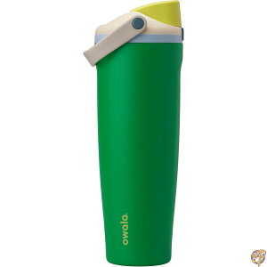 Owala FreeSip Sway �ۗ�X�e�����X�{�g�� 2way���݌��E�X�g���[�����E�o�P�b�g�n���h���t���A�g���x���E�w�Z�E�X�|�[�c�p�A��1.2L (40oz)�ABPA�t���[�A�R��h�~�APutting Green