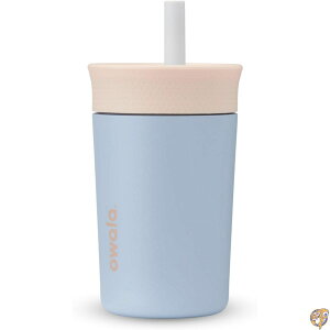�y�ő�2000�~�N�[�|��15���zOwala Kids Insulation Stainless Steel Tumbler with Spill Resistant Flexible Straw, Easy to Clean, Water Bottle, Great for Travel, Dishwasher Safe, 12 Oz, Tan and Blue (Seas the Day)
