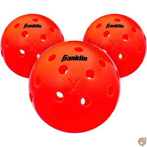 Franklin Sports Outdoor Pickleballs - X-40 Pickleball Balls USA (USAPA) Approved 3 Pack Outside Ember US Open Ball