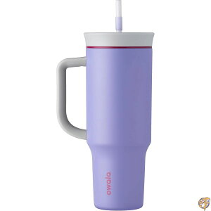 �y5���ő�1500�~�N�[�|���zOwala Stainless Steel Triple Layer Insulated Travel Tumbler with Spill Resistant Lid, Straw, and Carry Handle, BPA Free, 40 oz, Light Purple (Whimsical Daydream)