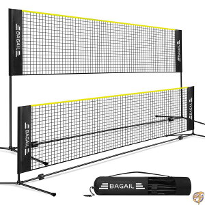 �y�|�C���g2�{5��10������zBAGAIL Badminton Net, Foldable Nylon Hieght Adjustable Stand and Portable Carry Bag, Easy to Assemble or Disassemble, Ideal Recreational Sports Net for Tennis, Kids Volleyball