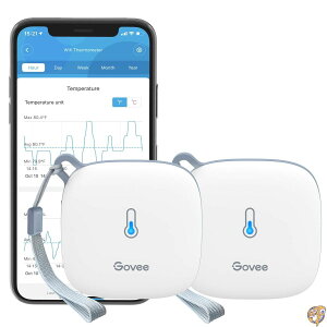 Govee WiFi ���x�Z���T�[ H5179 �X�}�[�g���x�v ���x�v �A�v���ʒm�t�� 2�N�Ԃ̃f�[�^�X�g���[�W�G�N�X�|�[�g �����[�g���j�^�[ ���[�������C���L���x�[�^�[���C���Z���[�p 2�p�b�N